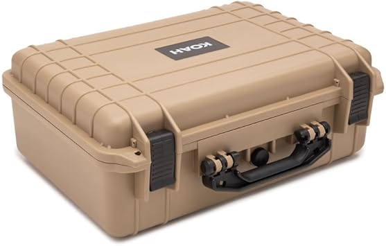 Koah Weatherproof Hard Case with Customizable Foam 18 x 14 x 7 Inch - Tan