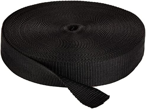 Strapworks Heavyweight Polypropylene Webbing - Heavy Duty Poly Strapping for Outdoor DIY Gear Repair, 2 Inch x 10 Yards - Black