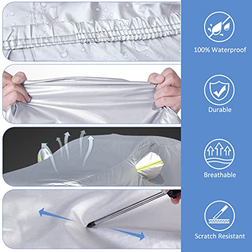 Auto-Aatend Car Cover Waterproof All Weather Car Covers Indoor Outdoor Full Exterior Covers For Sedan Snowproof Windproof Uv Protection Full Car Cover Universal Fit For Sedan #TOP2