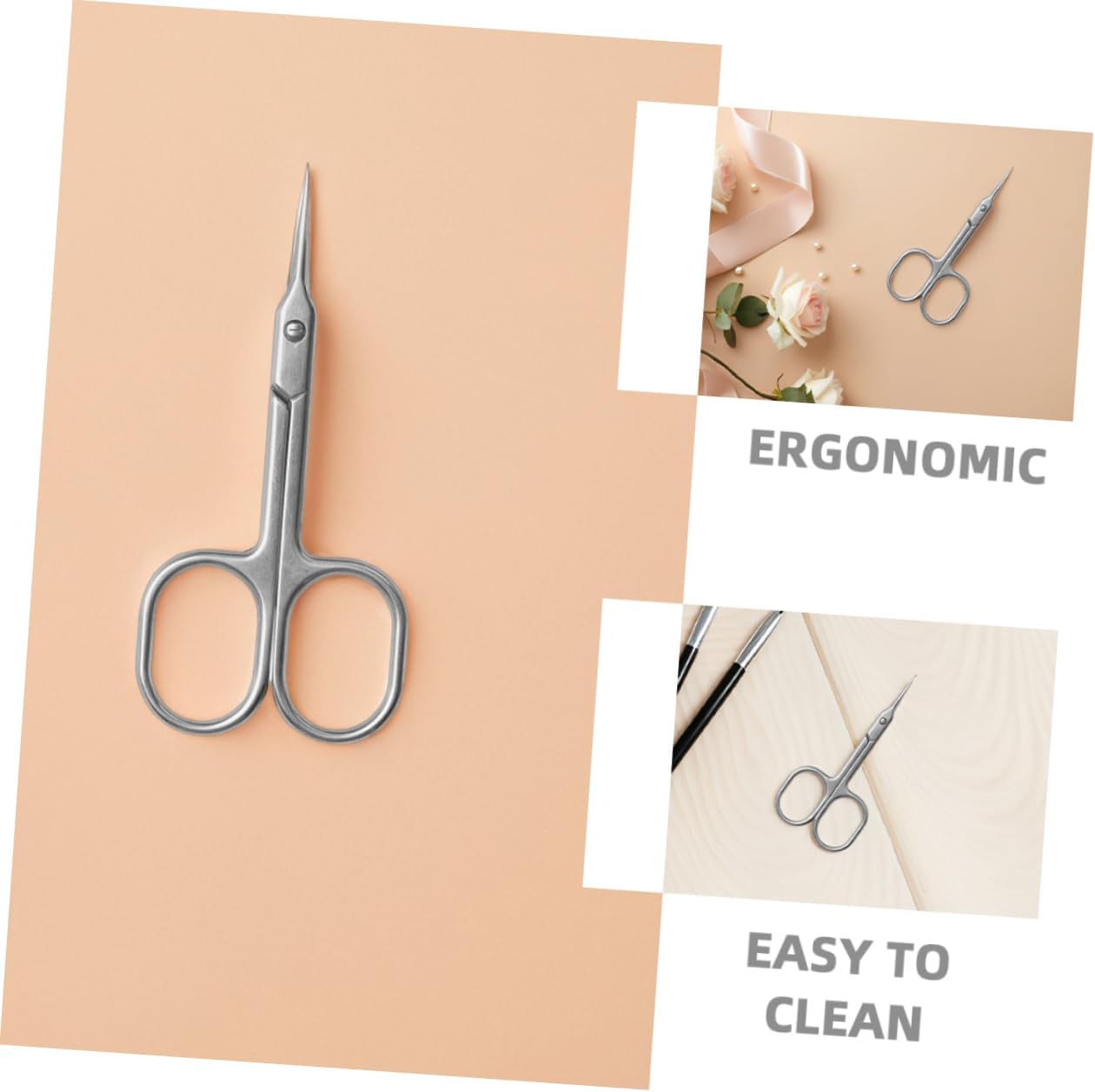 Professional Nail Scissors Stainless Steel Cuticle Tool Nail Cleaner for Dead Skin Removal Ergonomic Handle