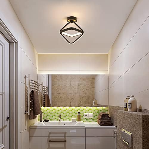 Goeco Nowoczesna Lampa Sufitowa LED, Dekoracyjna Lampa Sufitowa LED 24W 2700LM do korytarza Balkon Schody, 3000K Ciepłe białe światło, średnica 22cm