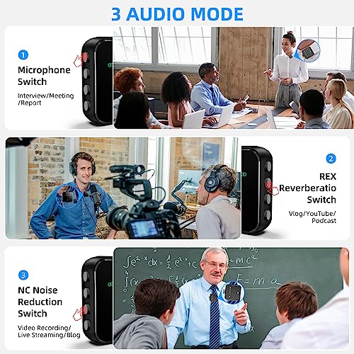 Wireless Lavalier Microphone, 2.4G lavalier Microphone Wireless, For iPhone/Android, DSLR Cameras and Laptops, for Interview YouTube Facebook Live-stream, Recording Podcast Vlog - Image 5