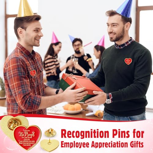 tondiamo 100 pcs employee of the month lapel pins recognition heart pin bulk teacher nurse appreciation award gifts performance reward gift for staff coworker volunteer team retirement christmas