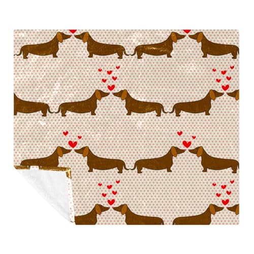 Couverture polaire teckel 150x200 cm plaid canapé doux