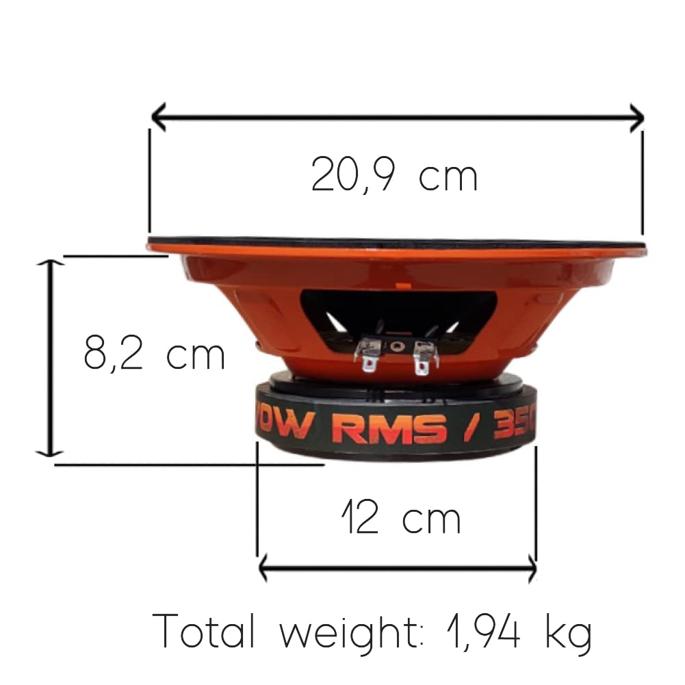 GK SOUND 2 SP Audio SP8CM Midrange 20 cm 200 mm 8 Inch Diameter 170 Watt RMS 350 Watt Max Impedance 4 Ohm Auto Spl Sensitivity 97 dB per Pair