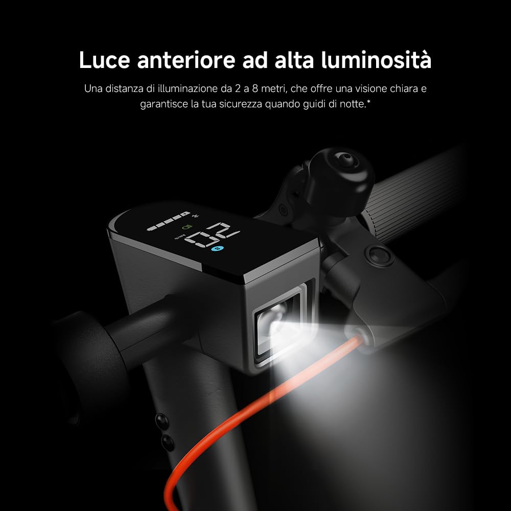 Xiaomi Electric Scooter 4 Lite (2a Gen), Design aerodinamico, Pneumatici 10", Autonomia 25km, Max 20km/h, Motore 300W*, Pendenza max 15%*, Doppio freno (Tamburo ant. + E-ABS post)