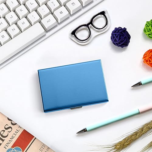 Ultra Thin RFID Blocking Metal Wallet - Blue Card Holder for All - Image 6