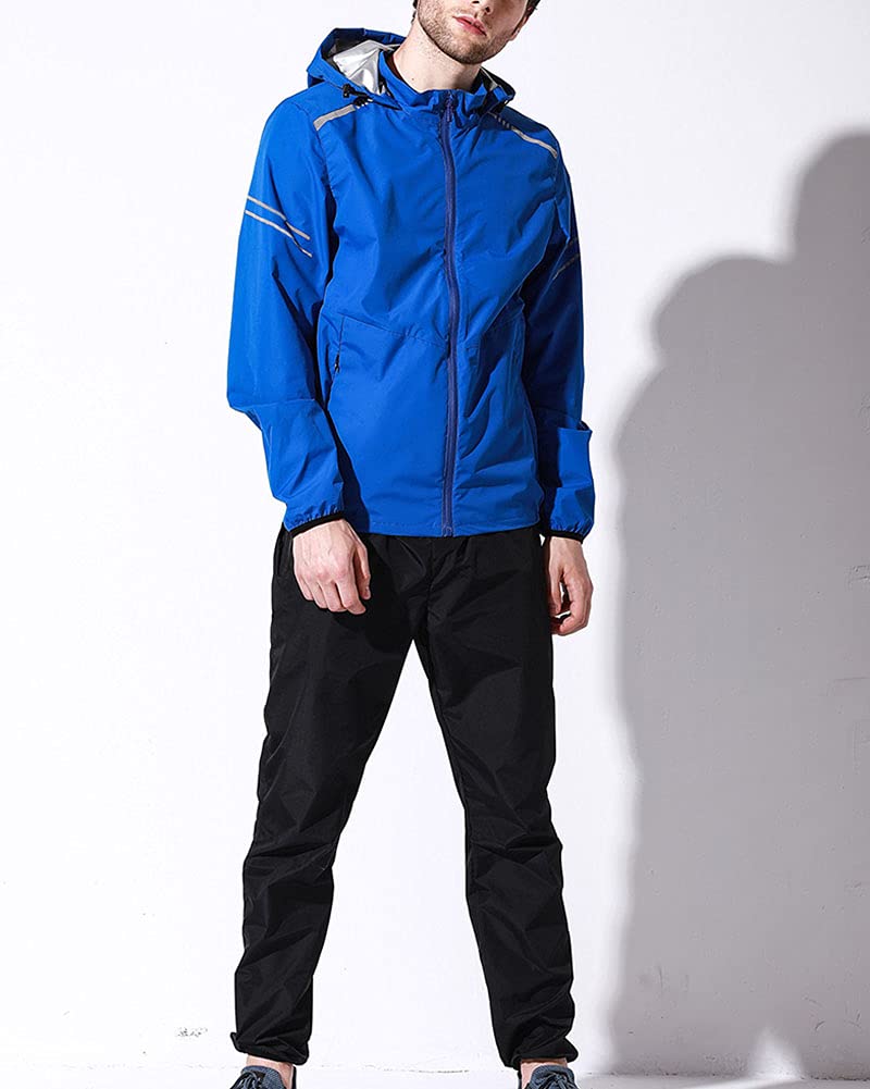 GUOCU Unisex Leicht Trainingsanzug Gewichtsverlust Laufen Fitness Kletter anzug Lange Ärmel Trainingsjacken & Hosen Sport Saunaanzug Schwitzanzug Abnehmen Fitness Anzug