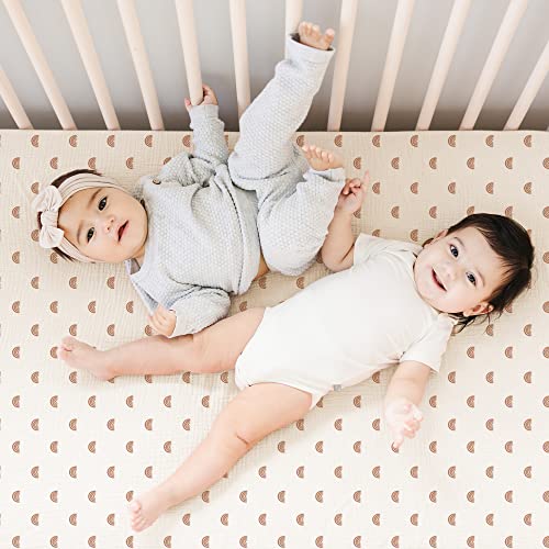 Konssy Muslin Fitted Crib Sheets 100% Cotton Baby Crib Sheets For Standard Crib Mattress (28 X 52 Inches), Soft And Breathable For Boy, Girl (Rainbow) #TOP4