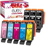 ejet KAM-6CL-L エプソン 用 インク カメ epson 用 インク 純正 カメ と併用可能 増量6色パック+ KAM-BK 3本(合計8本) インクカートリッジ EP-883AW EP-884AW EP-884AB EP-885AB EP-885AW EP-886AB EP-886AW EP-883AB 互換インク