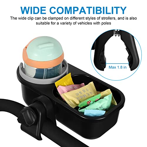 Image of Accmor Stroller Cup Holder with Tray, Universal Cup Holder Tray for Uppababy Nuna Doona Strollers, Bottle Drinks Holder for Stroller, Wheelchair, Walker