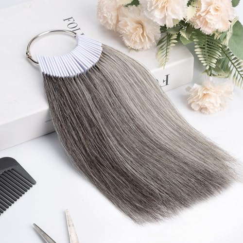 30 piezas muestrario de cabello humano de 9 pulgadas miniatura 7