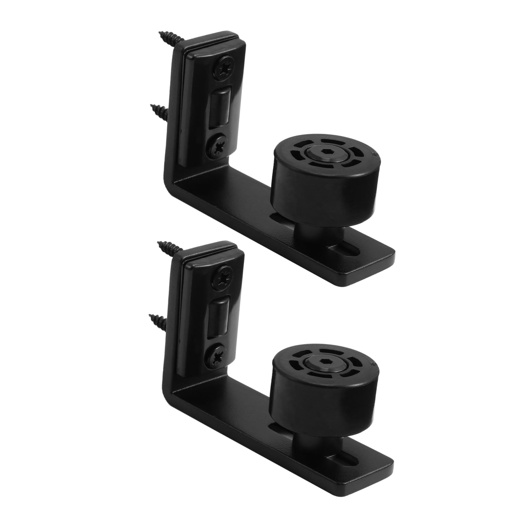 Porte coulissante double noir stoppeur Alipis - Guide de plancher réglable universel au sol