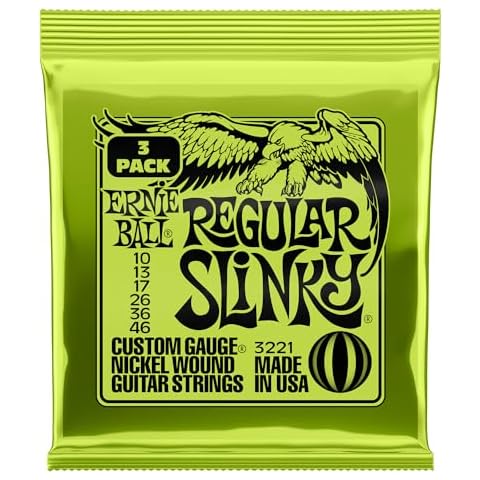 Ernie Ball Regular Slinky Nickel Wound Electric Guitar Strings 3-pack, 10-46 Gauge (P03221) Cover