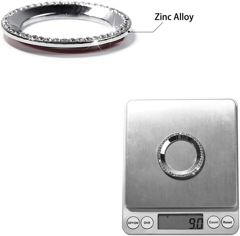 Thenice for 10th Gen Civic Engine Start/Stop Push Button Ring, Diamond Crystal Style Shiny Decoration Keyless Car Power Control Cover Trim for Honda Civic 2016 2017 2018 2019 2020