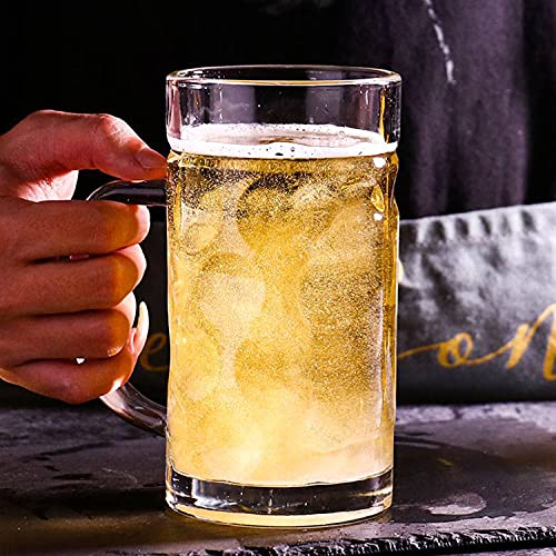 Glass Beer Stein Mugs Jumbo Mugs,German Glass Beer Mugs With Handle 1.2Liter,Big Freezable Glass Mugs 40Oz,Extra Large German Beer Glasses,Beer Stein Super Mug Mass Mugs Bpa Free,Dishwasher Safe 2Pack #TOP4