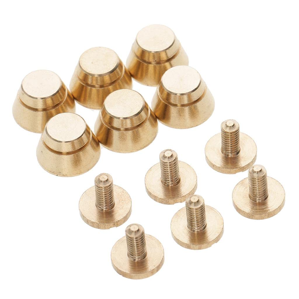CALANDIS® 6 Pieces DIY Leather Crafts Hollow Screw Back Brass Studs Rivets 11x7 mm-picture-26
