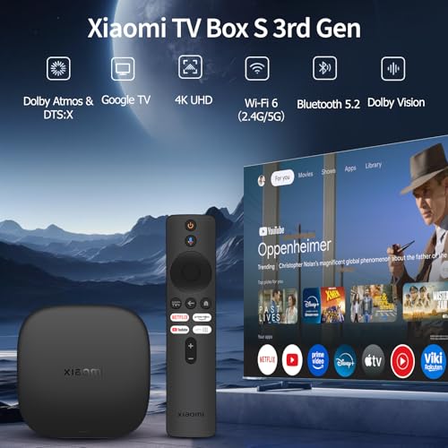 تي في بوكس شاومي اس الجيل الثالث - 4 كيه الترا اتش دي، تلفزيون جوجل، ذاكرة 32 جيجا، دولبي فيجن واتموس، واي فاي 6، HDMI 2.1