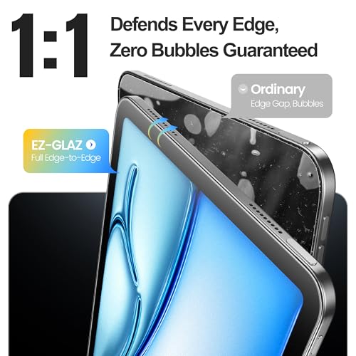 Image of EZ-GLAZ-2 Pack Paper-Feel Screen Protector for iPad Air 11 Inch M4 /M3 /M2 (2026 /2025 /2024) - Apple Pencil Compatible, 9H+ Tempered Glass, Matte Film, Anti-Scratch, Bubble Free, with Installation Box