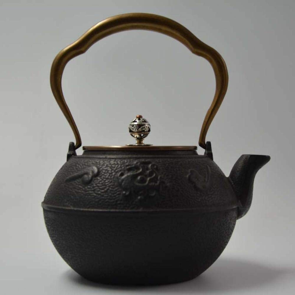Couvre-Pot en Fer Rosefinch Le revêtement cuivre à cuivre de l'ancien Pot en Fer théière en Fer du sud thé Bouilli 1,2 l-Noir