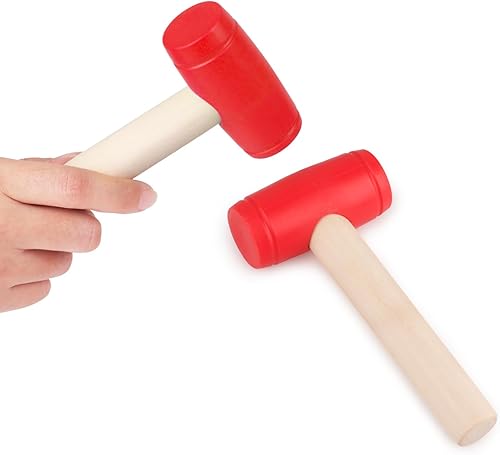 Miniatura 9 de Martillo de juguete de simulación de martillos de madera de plástico para niños pequeños, herramientas de mantenimiento portátiles para niños,