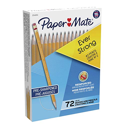 Paper Mate EverStrong #2 Pencils, Reinforced, Break-Resistant Lead When Writing, 72 Count by Paper Mate - Used condition - CA$11.68
