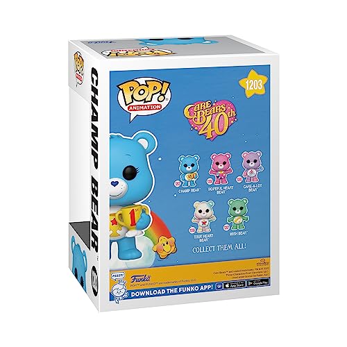 Funko POP! Animation: CB40- Champ Bear, Flocked CH, Care Bears, Collectable Vinyl Figure, Gift Idea, Official Merchandise - Image 3