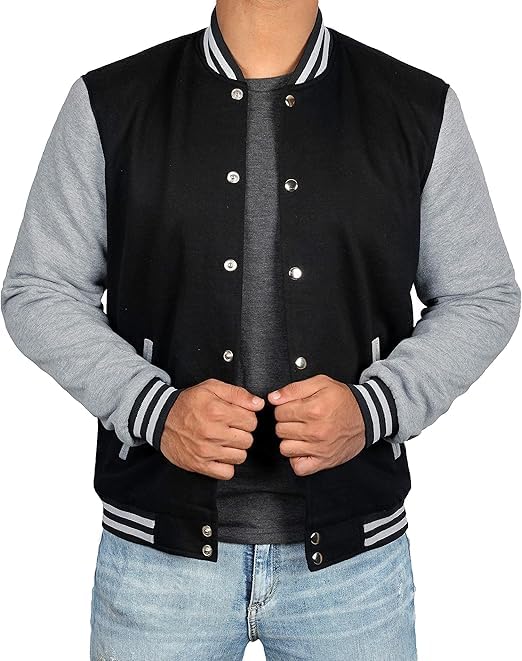 Image of Decrum Varsity Jacket Men - Casual High School Baseball Letterman Style Mens Bomber Jackets