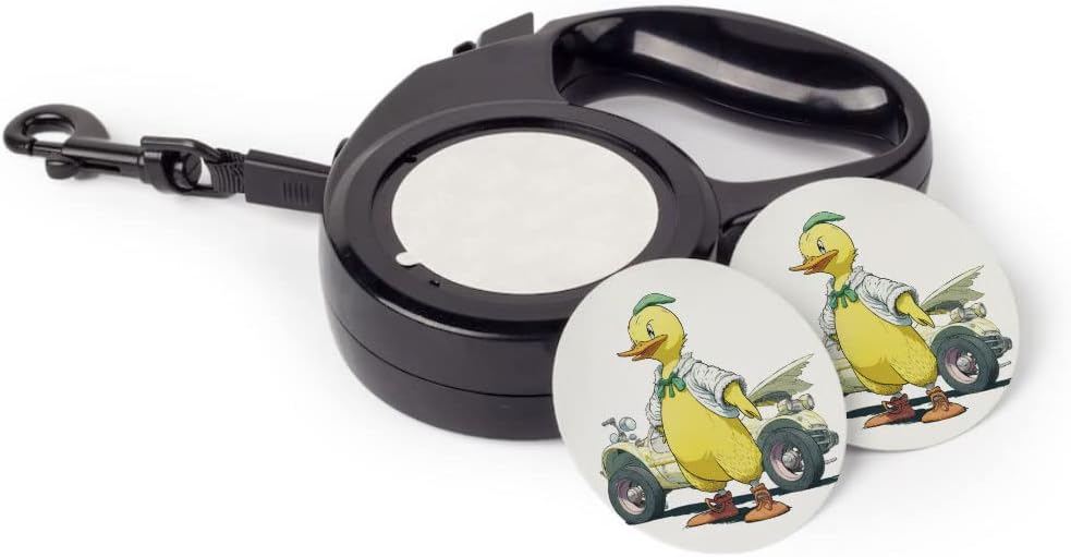 Duck Graphic Retractable Pet Leash - Funny Print Leash - Illustration Dog Leash - 197 inches