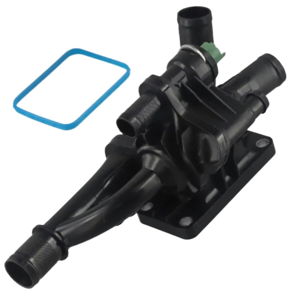 Thermostat TOTMOX, boîtier de thermostat, ensemble de boîtier de thermostat de liquide de refroidissement de moteur de voiture compatible avec Citroën Berlingo 1.6 HDi, 9670253780
