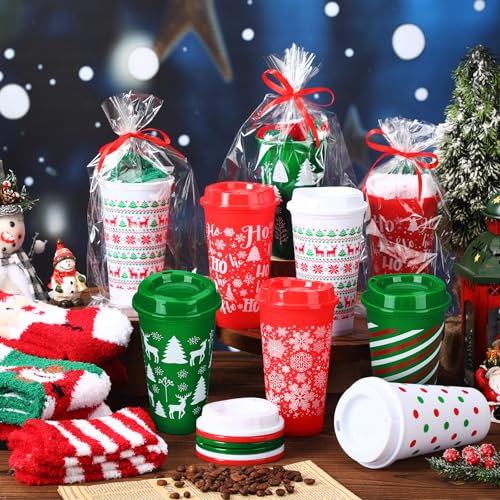 Pickmesh 12 set Christmas Bulk Gifts for Coworkers Funny 16 oz Christmas Coffee Cup Fuzzy Socks Set for Women Holiday Gift(Fresh) by Pickmesh - Image 3