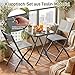 LIFERUN Klappbar Balkonmöbel Set 3-teilig, Wetterfest Bistroset mit Glasplatte und Textilene-Stühlen, 1 Klapptisch mit 2PCS Klappstühle, Platzsparend für Kleinen Balkon, Terrasse, Garten, Grau