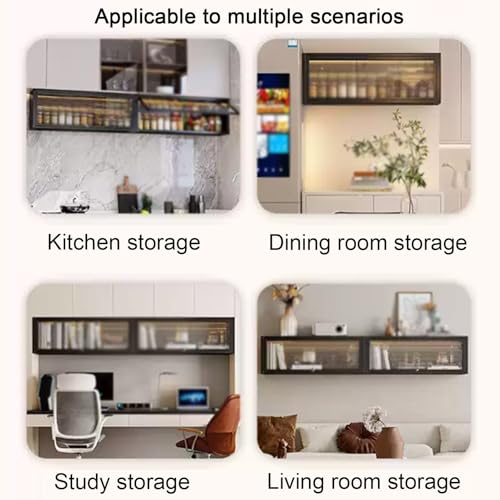 Vitrina de cristal de almacenamiento de despensa con puertas para cocina 8