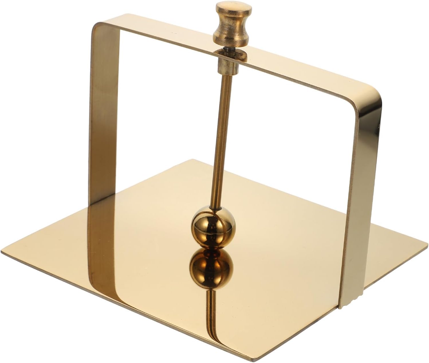 Lurrose Stainless Steel Napkin Holder Napkin Dispenser Paper Towel Rack Medium Size Gold Tone for Dining Table Home Kitchen Desktop Organizer