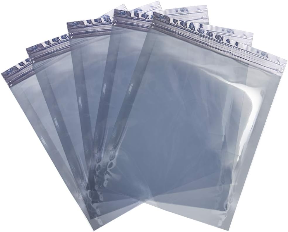 HRX Package 100pcs Premium Anti-Static Resealable Bags, 5.9 X 7.9 inches Plastic Static Free Bag for SSD HDD 3.5 Hard Drive