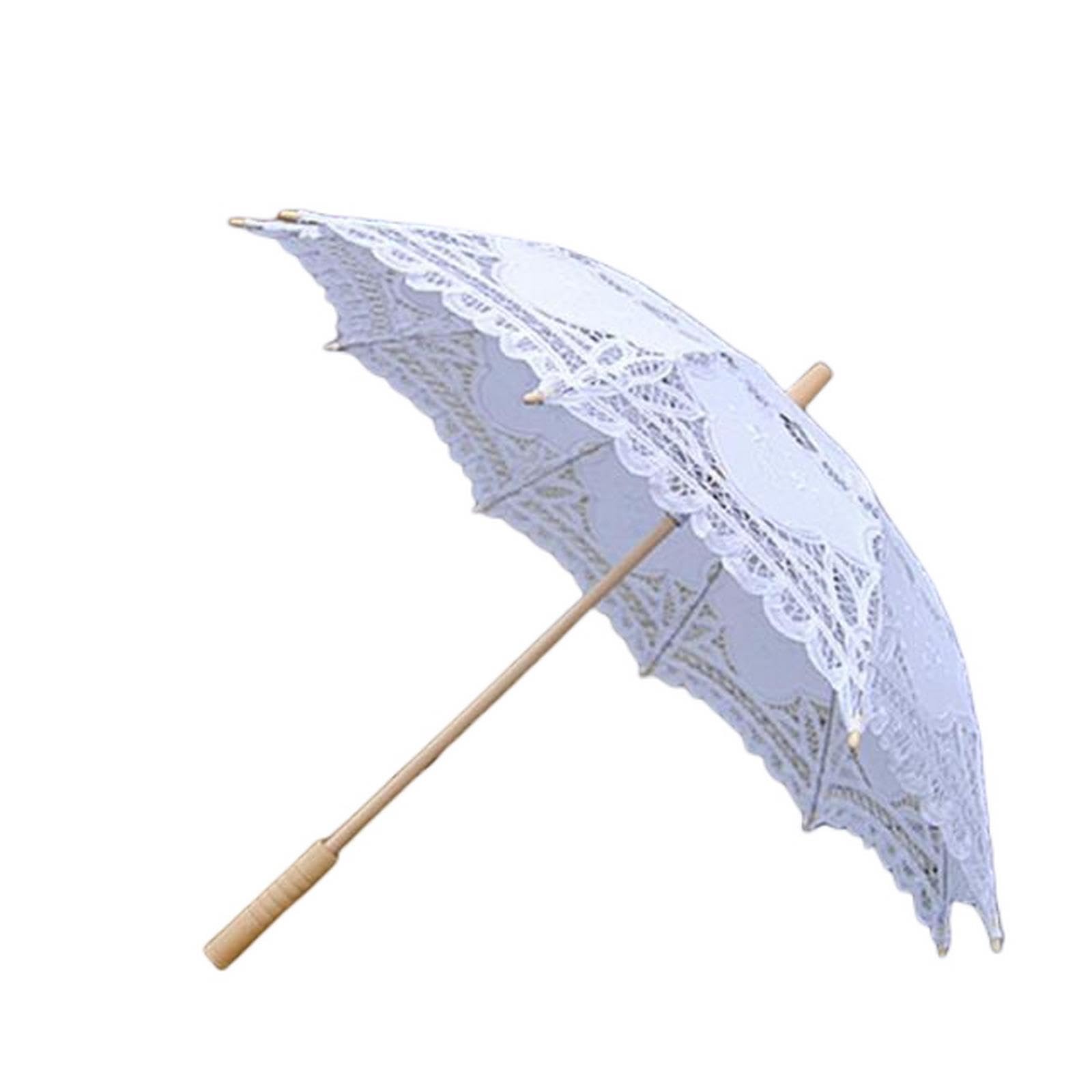 NOGRAX Regenschirm Stickerei Spitze Sonnenschirm Regenschirm Hochzeit Dekoration Foto Prop Vintage Handwerk Spitze Regenschirm Anti-Uv Sonnenschirm