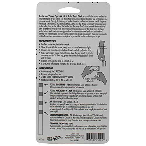 LEISURE TIME 45005A Spa & Hot Tub Test Strips 4-Way Bromine Testers, 50 ct - Image 3