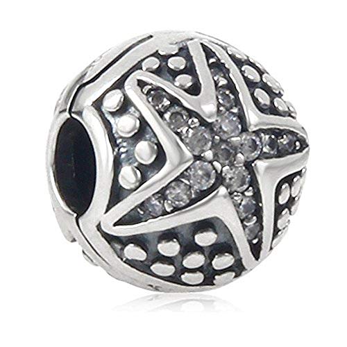 Starfish Clip Charm Summer Beach Lock Stopper Bead Fit DIY Ocean Style Bracelet