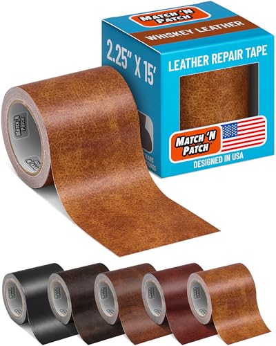 MATCH 'N PATCH Whiskey Leather Repair Tape, 2.25" x 15' for Furniture