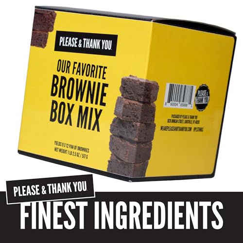 Please & Thank You Chocolate Brownie Mix Box (Yields 9” x 12” Pan of Brownies) - Bake-it-Yourself Brownie Mixes