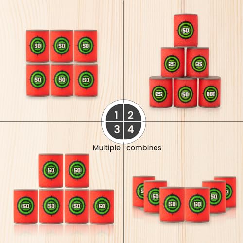 12 Soft Targets, Indoor Target Practice Game, Safe Foam Dart Target Board, Fun Educational Aim Training - Image 4