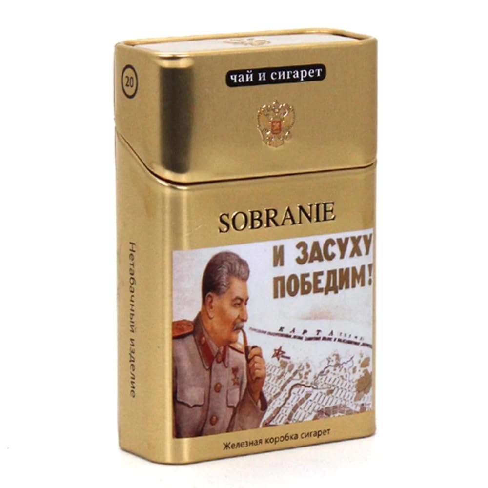 The Puffy Puppy Soviet-Style Retro Charm Tin Vintage Cigarette Case, Spill Proof Cigarette Holder for Tobacco, Pre-Rolled Cigarattes, Blunt Holder, Cigarette Case for Women and Men