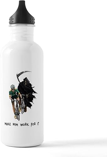 CafePress – Grim Reaper Chasing ciclista Acero Inoxidable Botella de agua – Botella de agua de acero inoxidable, 1.0L botella de deporte