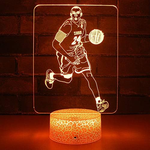 HYODREAM Kobe and Basketball Night Light Optical Illusion 3D LED Lamp for Adult or Kids as Perfect Gifts
