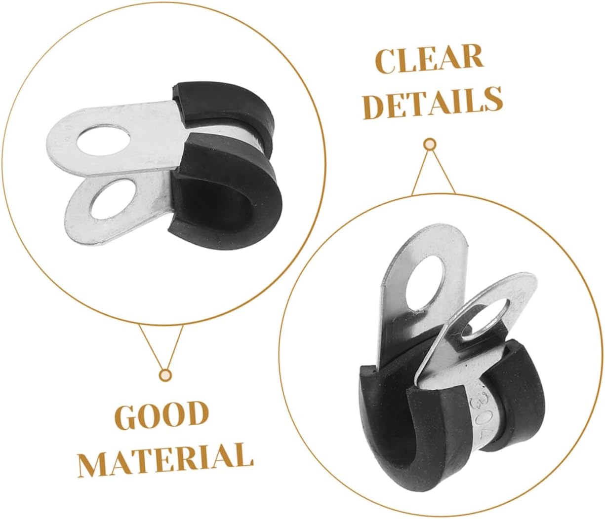 100pcs Stainless Steel Hose Clamps for Cable Management R Type Insulation Tube Clamps Heavy Duty Fasteners for Electrical Wiring User Friendly Installation for Home Office