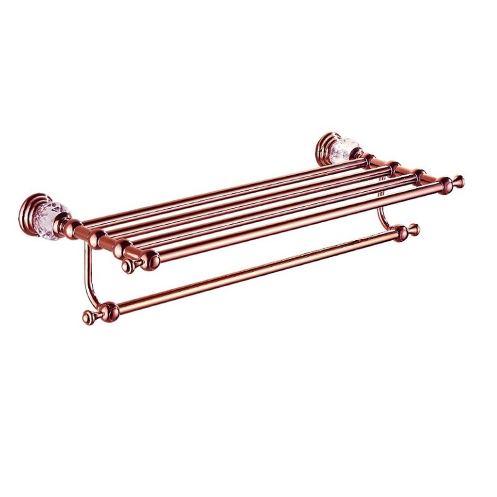 TYUHDUYUR Towel Rack, Bathroom Towel Rack Wall Mounted Towel Holder, Bathroom Rose Towel Rack, Bath Towel Holder with Towel bar, Bathroom Crystal Towel Shelf Wall Mounted