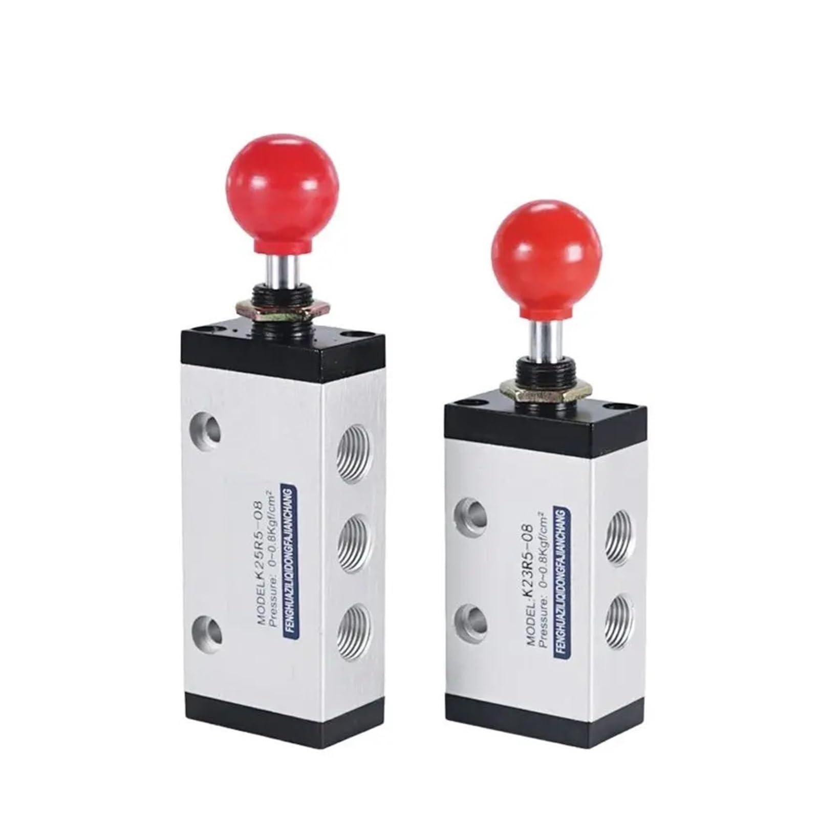 Válvula neumática K25R5-08 de control de tracción manual en aluminio de 5 vías