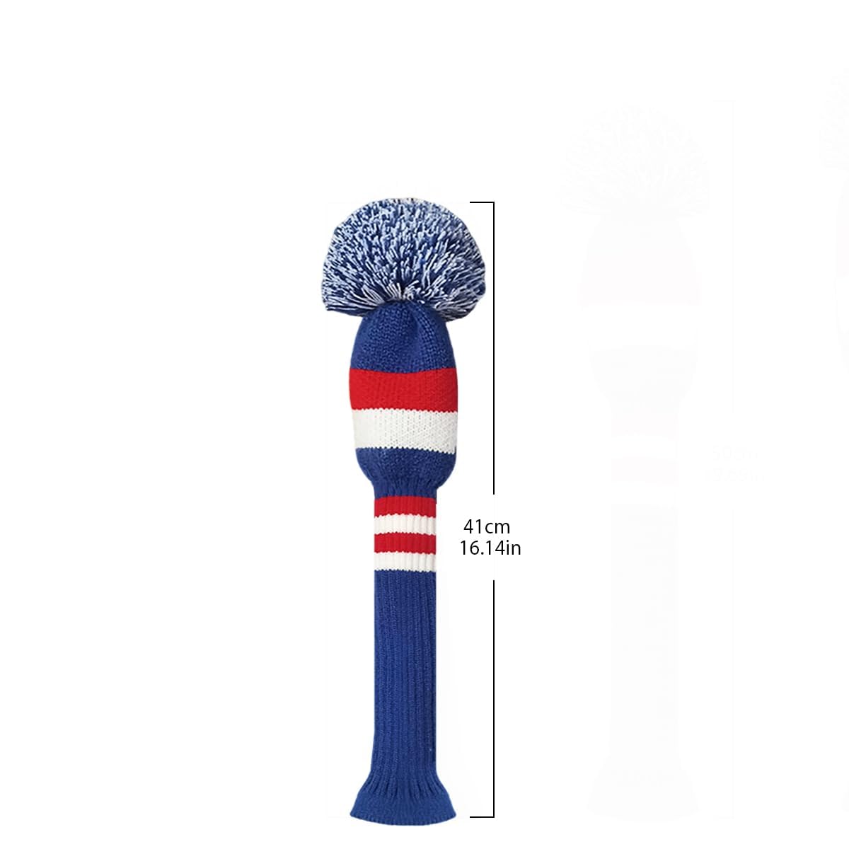 Golfschlägerhülle, doppelt gestrickt, weich und waschbar, passend für alle Marken, Unisex (Breite Schwarz-Weiß-Rot-Streifen)