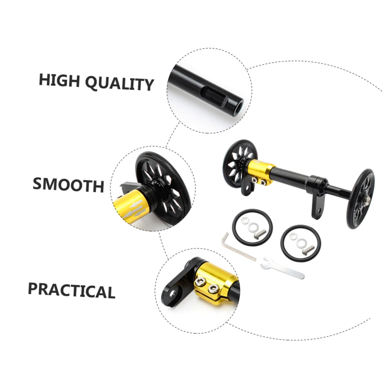 KOMBIUDA Barra Di Estensione Easy Wheel Robusto Portabici Pieghevole 13 Pezzi Parti in Alluminio Nero
