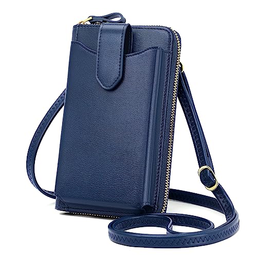 Image of Peacocktion RFID Crossbody Wallet Purse for Women Small Travel Cell Phone Purses Trendy Vegan Leather Bags with Card Slots